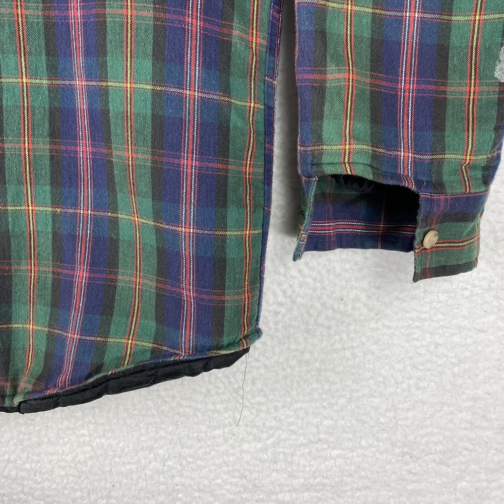 Vtg Woolrich Shirt Jacket Mens Sz M‎ Multicolor Plaid Quilt Lined Button Up - Picture 3 of 16